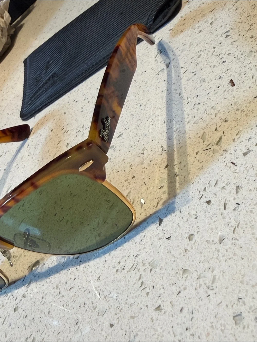 Ray-Ban vintage bl wayfarer max Tortoise Brown Patterned Sunglass Arms